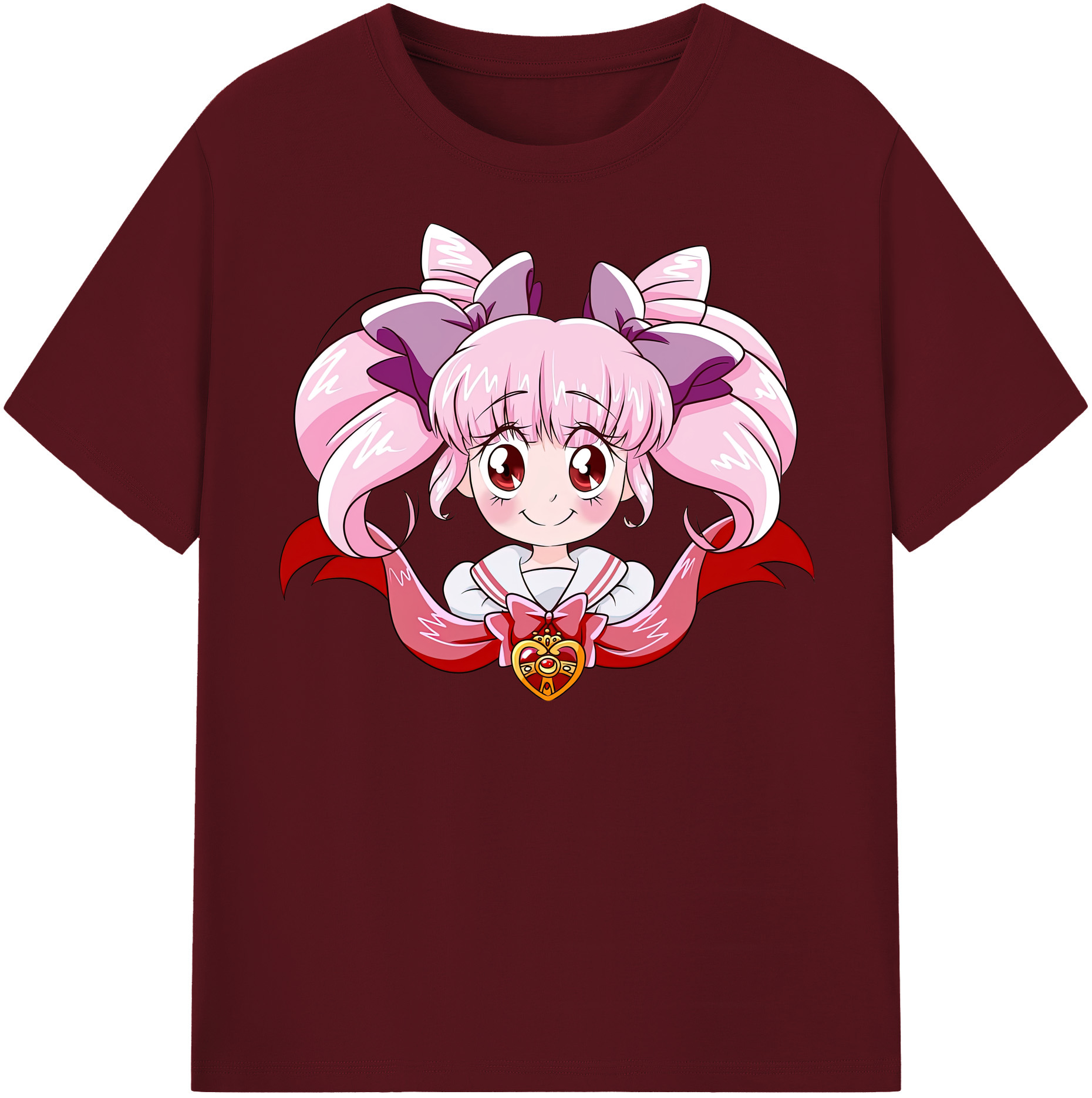 （画像用） 美少女戦士セーラームーン ちびうさ Sailor Moon Chibiusa Tsukino Usagi Small Lady Serenity 綿100％半袖Tシャツ（フロントプリント）
